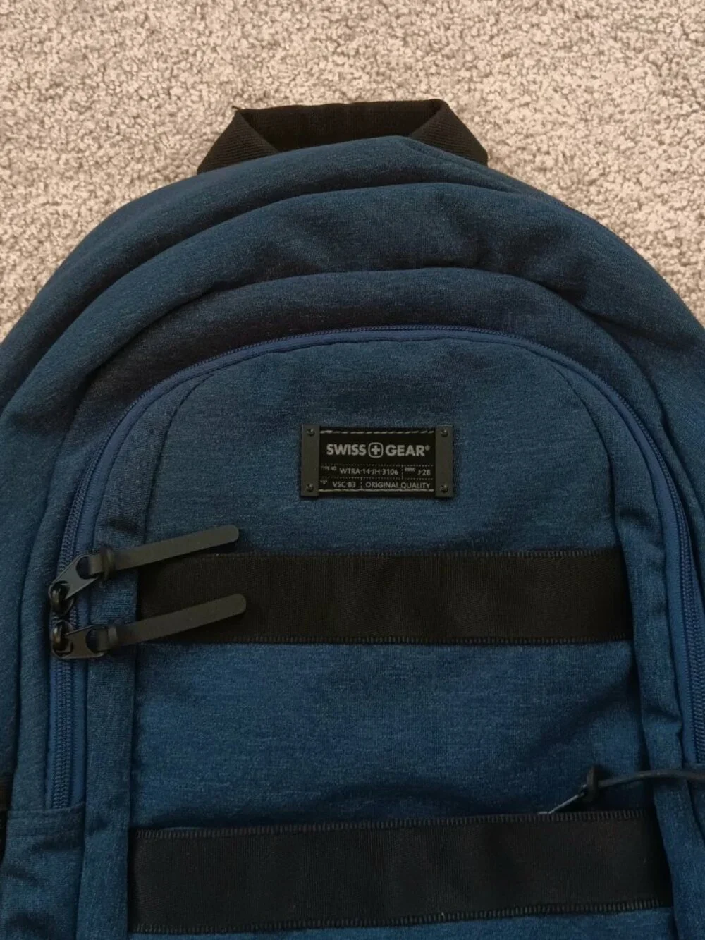 SwissGear Laptop Backpack Heathered Blue Denim Travel School Bag Tech Pack